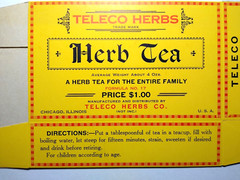Teleco Herb Tea Vintage Original EMPTY Product Box Teleco Herbs Co. Chicago ILL