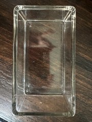 Antique Caulk Clear Glass Covered Box w/ Lid Included, Rectangular