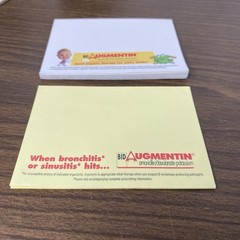 VTG Augmentin Post It Note Pads Drug Rep Pharmaceutical Promo Advertising