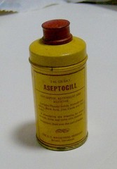 antique 1930s ASEPTOGILL pharmaceutical TIN Massengill Co Bristol TN medical OLD