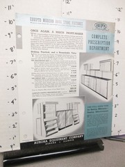 Aurora 1940 PHARMACY prescription medicine shelving store display sales sheet
