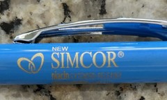 3 NEW PENS Simcor Tricor Promo Drug Rep Giveaways Black Ink Never Used