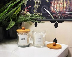 Glass Apothecary Jars with Bamboo Lids for Bathroom Organization, Q tip Holde…