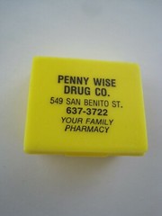Penny Wise Drug San Benito St. Advertising Pill Box