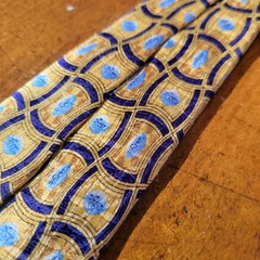 Pfizer Neck Tie Silk Blue Pill Yellow Men’s Necktie Pharmaceutical Gift