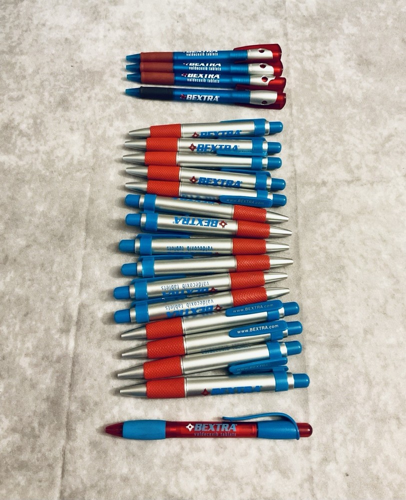 BEXTRA PHARMACEUTICAL REP PEN RETRACTABLE REFILLABLE LOT OF 20 OLD STOCK