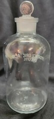 Hydrocloric (Misspelled) Acid Dilute Apothecary Glass & Stopper Vtg Retro KIMAX