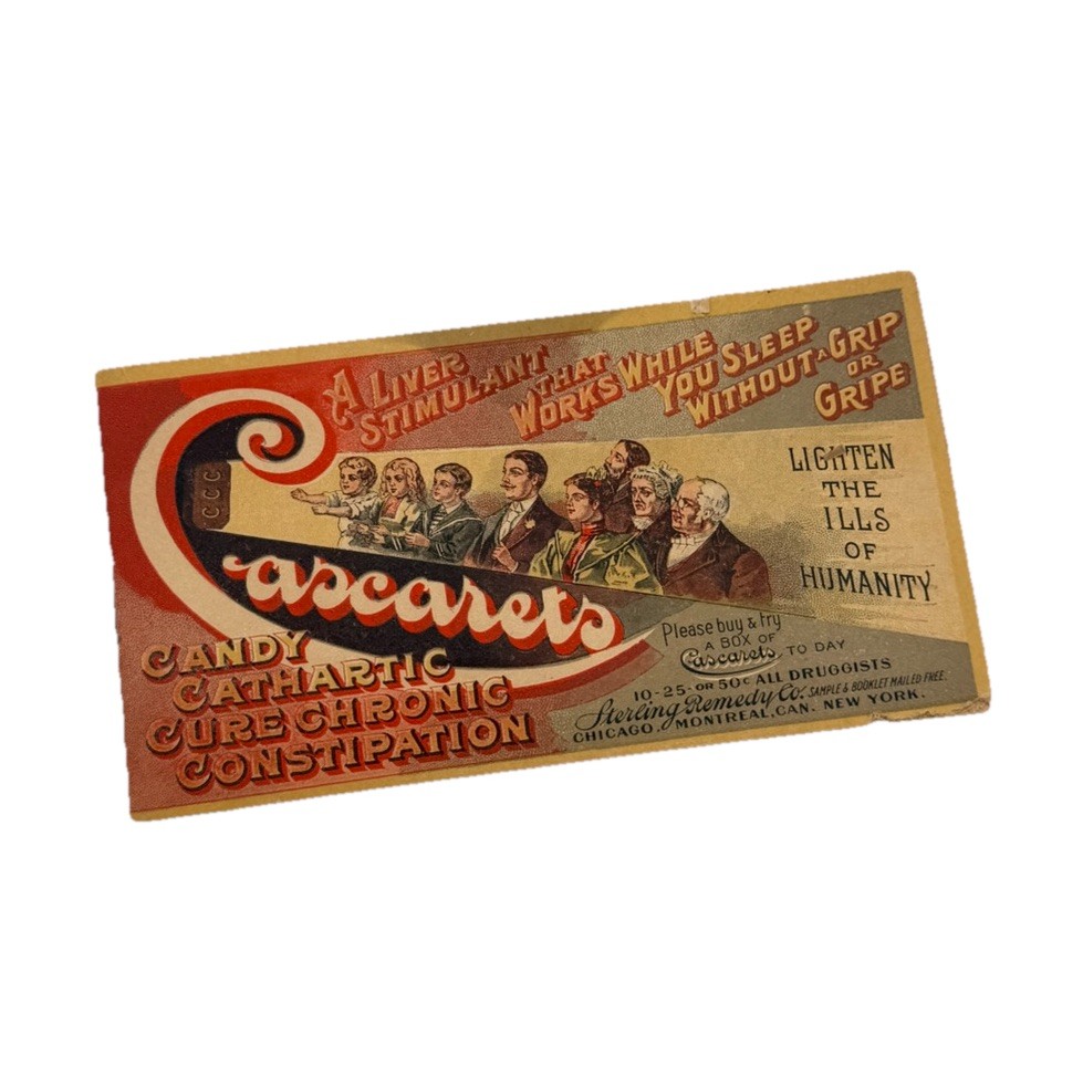 Antique Sterling Remedy Cascarets Candy Cathartic Laxative Info Booklet RARE