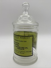 Vintage Apothecary Army and Navy Liniment Uric Acid Gout Poison Glass Jar