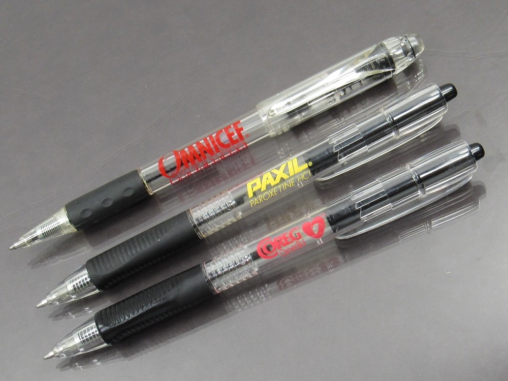 Omnicef Paxil Coreg PENS Drug Rep Pharmaceutical Promo Advertising Lot of 3