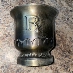 Vintage 1970 Shering RX Mortar & Pestle 150th Anniversary USP U.S. Pharmacopeia