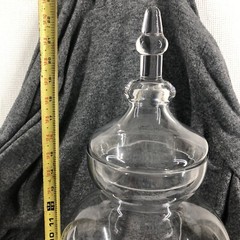 HUGE Vintage Ribbed & Footed Glass Chemist Carboy / Apothecary Display Jar