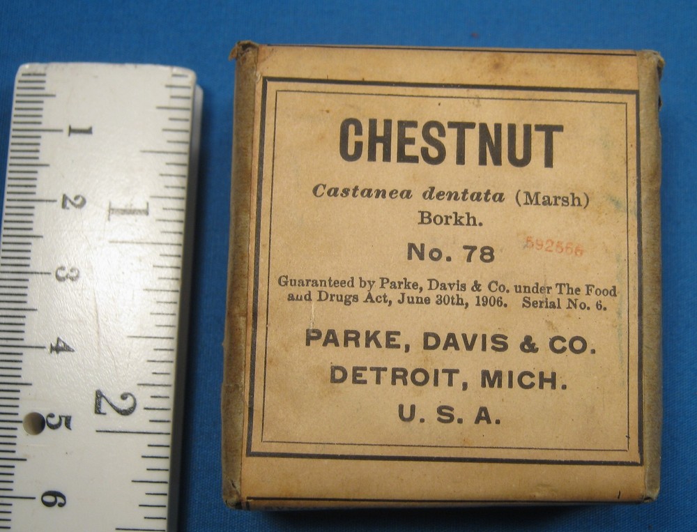 VINTAGE PARKE-DAVIS CHESTNUT PAPER PACKAGE FREE SHIPPING Y