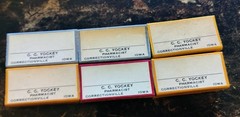 Vntg 1930s Prescription Pill Box C.C. Yockey Correctionsville Iowa Pharmacy Set