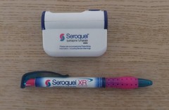 Seroquel XR Pen & Pedometer Drug Rep Pharmaceutical Promo Medical Advertising