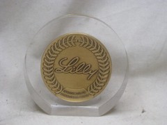 vintage Lilly Award Honor paperweight Eli Pharmaceutical pharma * personalized