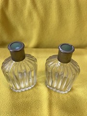 2 Antique Ribbed Drug Apothecary Medicine Chemist Bottles
