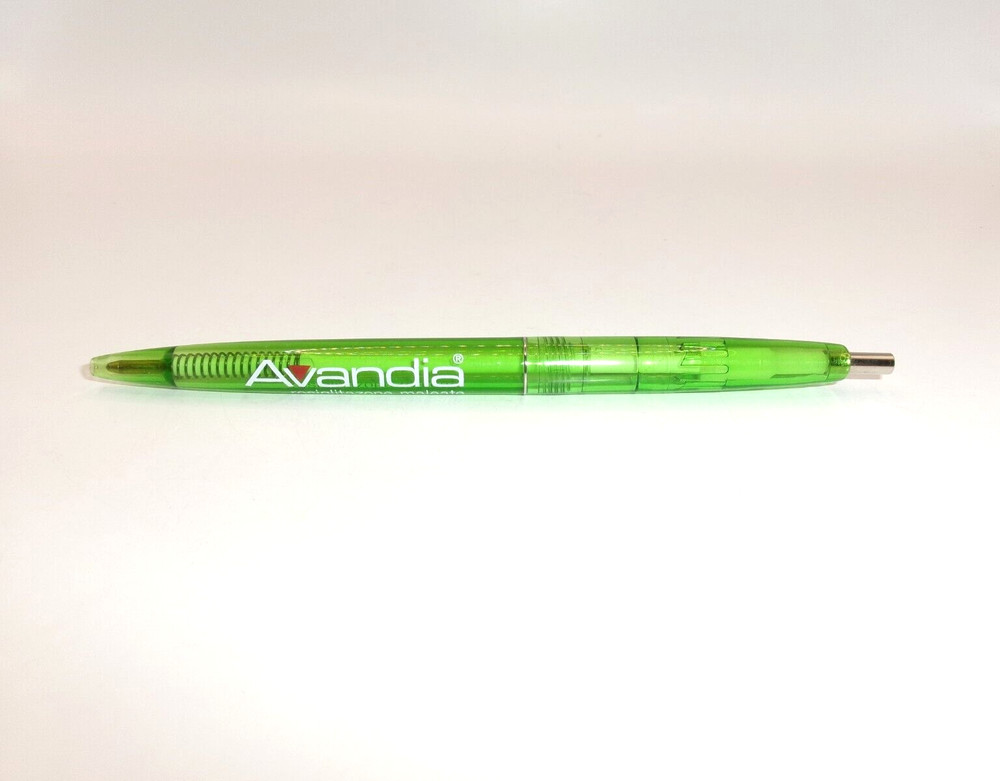 Avandia Pharmaceutical Drug Rep Pen Clear Green White Plastic Retractable Works