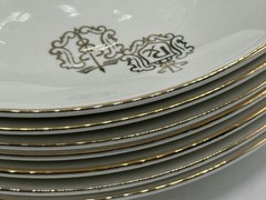 Set of 8 Vintage Crestware Rx Pharmacist Caduceus Salad Dessert Plates 7.5″