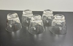 Set Of 5 Vtg William Proctor Jr RX Pharmacist Secundum Artem 6oz Etched Glass