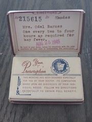Vintage Rare 1945 Prescription Pill Box Medical Arts Pharmacy Abilene Texas TX