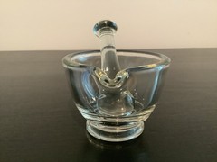 Mortar & Pestle Apothecary Laboratory Clear Glass Made In USA Vintage Pharmacist