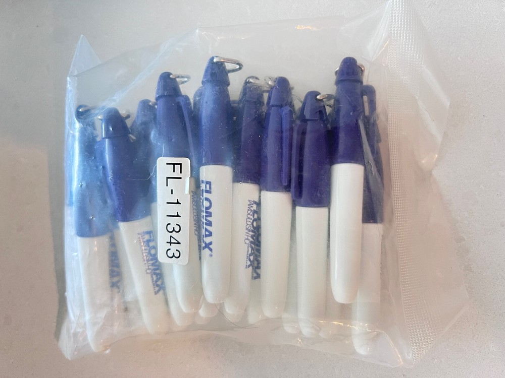 20 New Drug Rep Pens/marker Flomax plastic, Multi Color in blue. Collectible