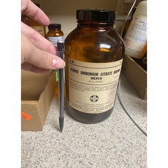 Vintage Merck Ferric Ammonium Citrate Apothecary Bottle Amber 1lb