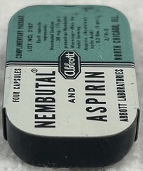 Abbott Labs NEMBUTAL and Aspirin VTG EMPTY Sample Tin Rare Yellowjackets Pharma