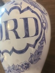 1989 Lilly Blue & White Apothecary 10″ Vase Diascord Portugal Pharmacy Pharma