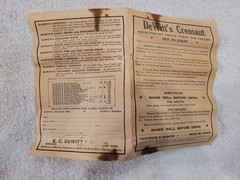 Vintage DeWitt’s Creosant Cough Syrup Bottle w/ Box Insert Paperwork Pharmacy Ad