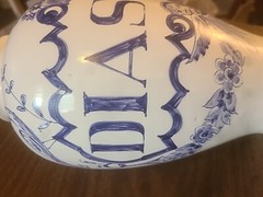 1989 Lilly Blue & White Apothecary 10″ Vase Diascord Portugal Pharmacy Pharma