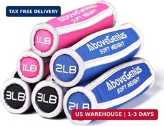 AboveGenius Hand Weights for Women Men, 6pc Soft Dumbbell Set (1lb 2lb 3lb 4lb)
