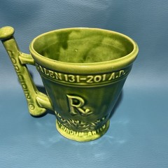 Vtg Coricidin RX Pharmacy Adv Mortar & Pestle Mug Schering McCoy Pottery