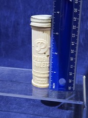 Vtg Polident Tablets Plastic Tube Container Metal Cap Empty 15ct Travel Case
