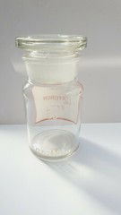 COFFEINUM, Vintage Glass Apothecary Pharmacy Clear Jar, 100 ml, with Cap