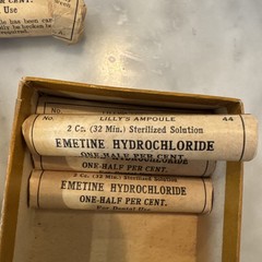 Antique Eli Lilly & Co USA Emetine Hydrochloride for Dental Use-Rare-Not For Use