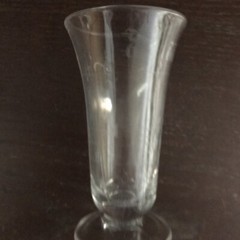 1940’s Mortar Pestle Clear Glass Beaker Apothecary Etched Footed Spout Mixology