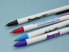 Lot of 4 BIC PENS Drug Rep Pharmaceutical Promo Asacol Salagen Vancenase Zantac