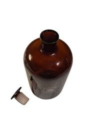 Schott Mainz Jenaer Glas Pharmacy Bottle 33.8oz Braun 8 11/16in Collector’s