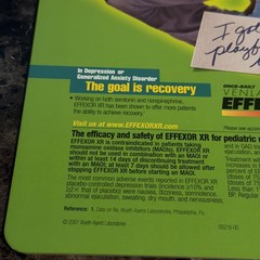Effexor XR Clipboard Drug Rep Promo 2000s