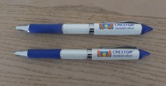 2 CRESTOR Pens, Drug Rep Pharmaceutical Advertising, Heavy Metal, Twist