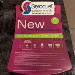 Seroquel New Tablet Size Clipboard Drug Rep Promo 2006 AstraZeneca
