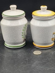 Vintage Set Of 2 Apothecary Jars. West Germany. Allen Ausston Herr.