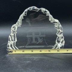 Pharmacist Rx Art Glass Iceberg Display Award Wendell August Forge