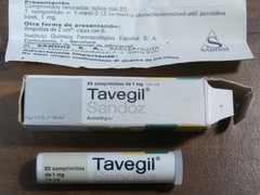 Vtg SANDOZ TAVEGIL MED.BOX Swiss (Barcelona)