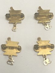VINTAGE REXALL DRUG SET OF FOUR 14k YELLOW GOLD PINS – 15, 20, 25, 30 YEARS
