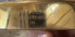 Super Rare Schering Plough Pharmaceutical Drug Promo Golf Club Gold Putter New