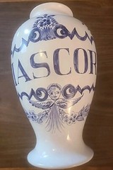 1989 Lilly Blue & White Apothecary 10″ Vase Diascord Portugal Pharmacy Pharma
