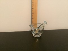 Mortar & Pestle Apothecary Laboratory Clear Glass Made In USA Vintage Pharmacist